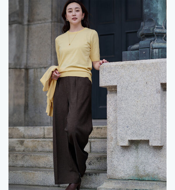 ur's「クルーネックハーフスリーブニット」|ニット・セーター|