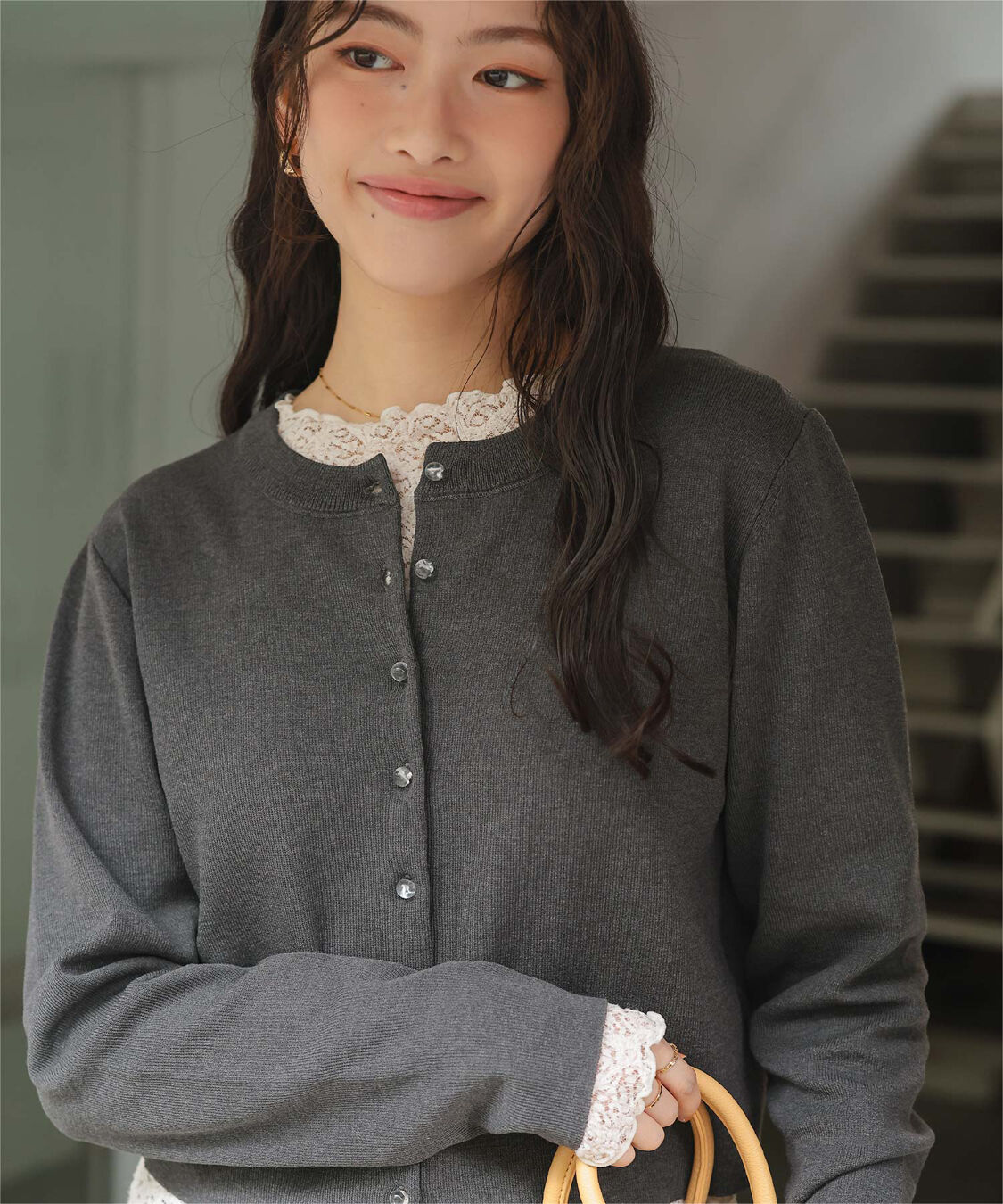 titivate「クリア釦UVケアニットカーディガン」|カーディガン|