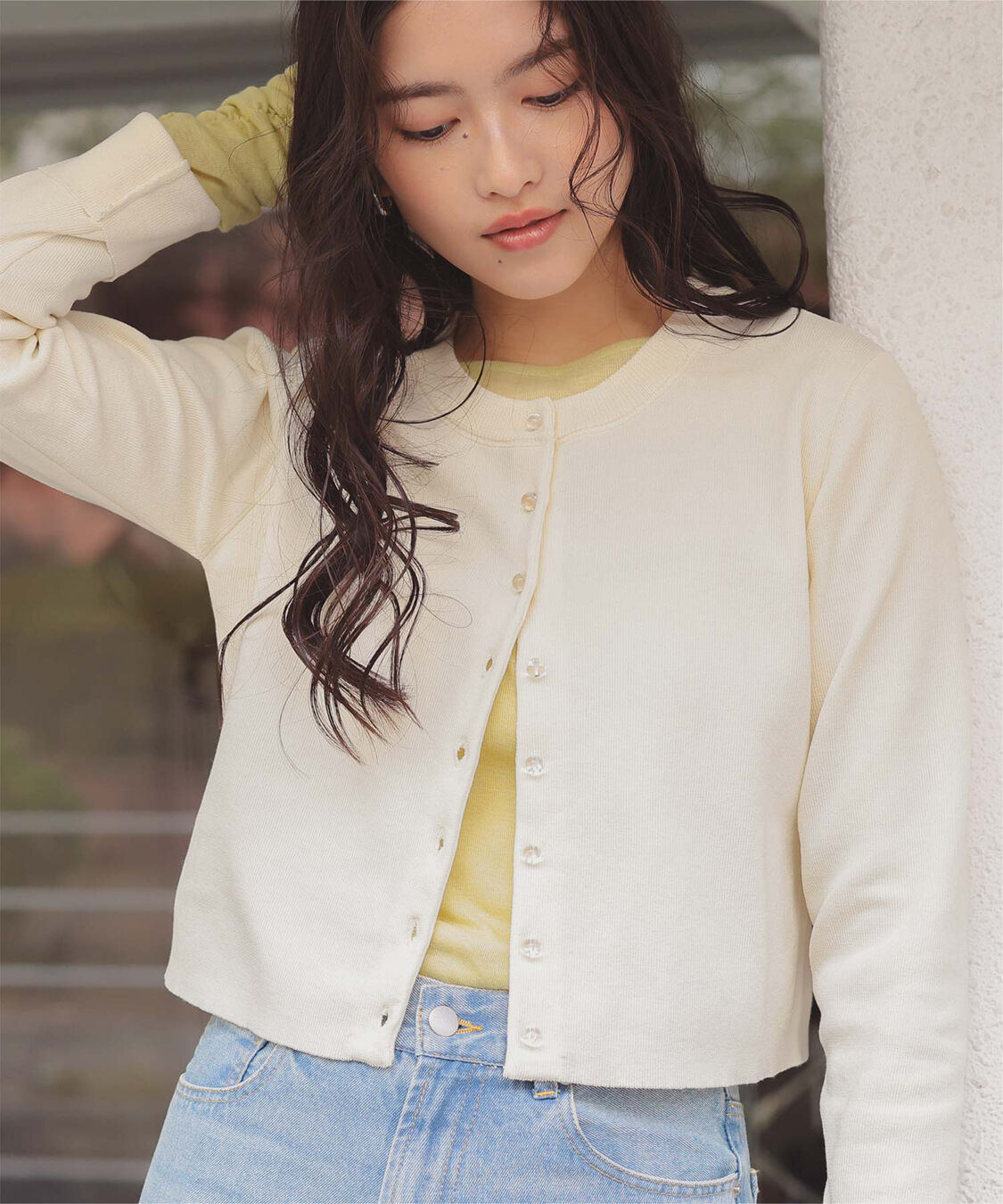 titivate「クリア釦UVケアニットカーディガン」|カーディガン|