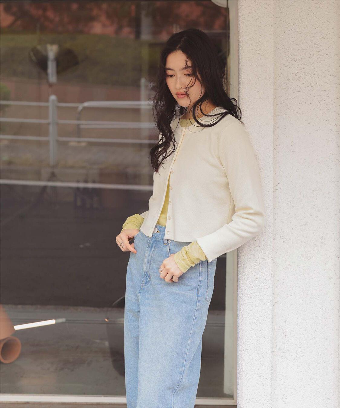 titivate「クリア釦UVケアニットカーディガン」|カーディガン|