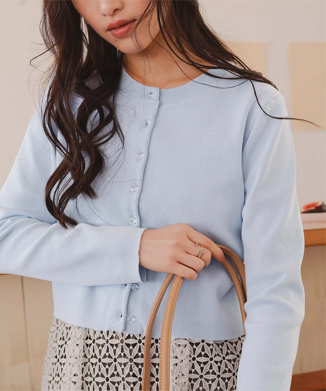 titivate「クリア釦UVケアニットカーディガン」|カーディガン|