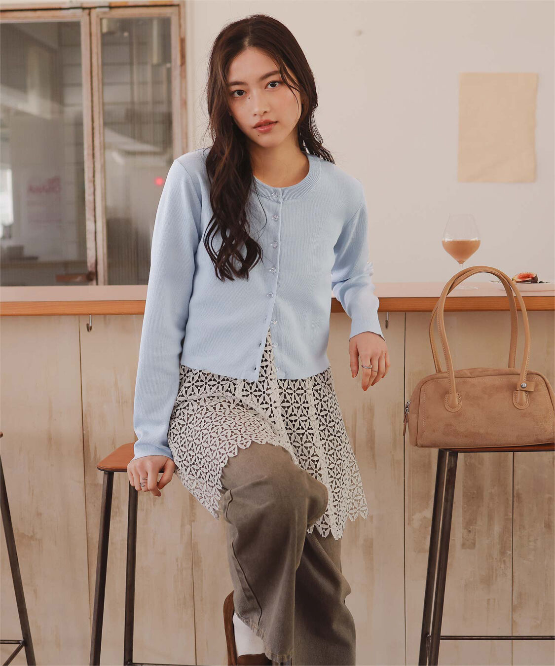 titivate「クリア釦UVケアニットカーディガン」|カーディガン|