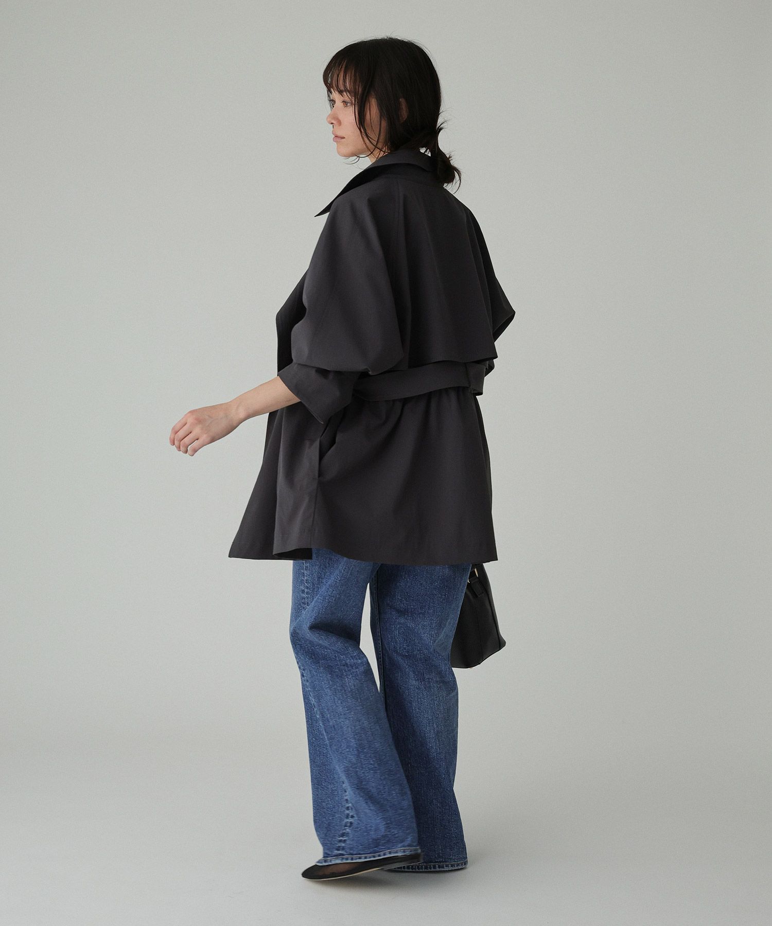 BABYLONE「【多機能素材】タイプライターショートトレンチ」|トレンチコート|