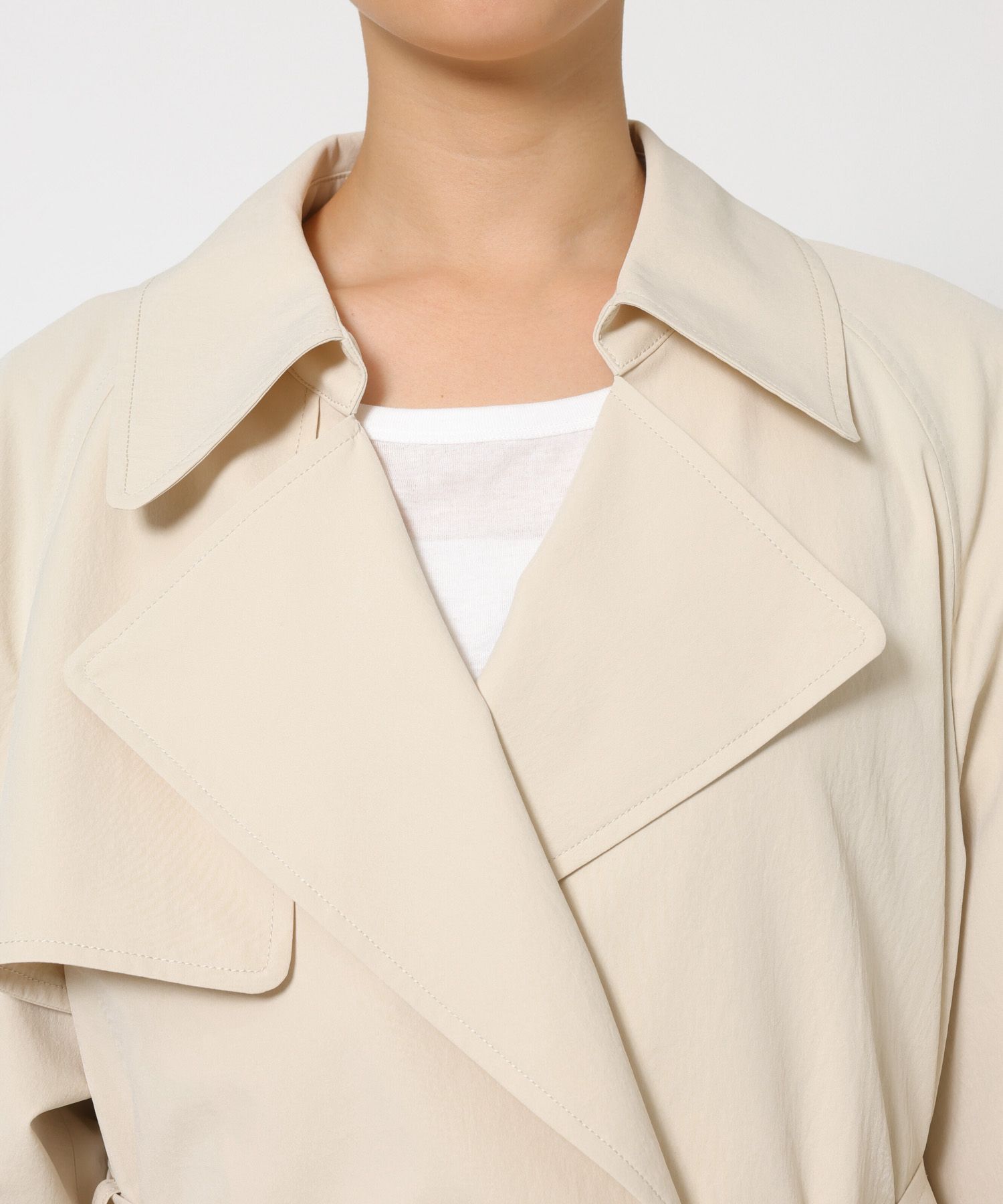 BABYLONE「【多機能素材】タイプライターショートトレンチ」|トレンチコート|