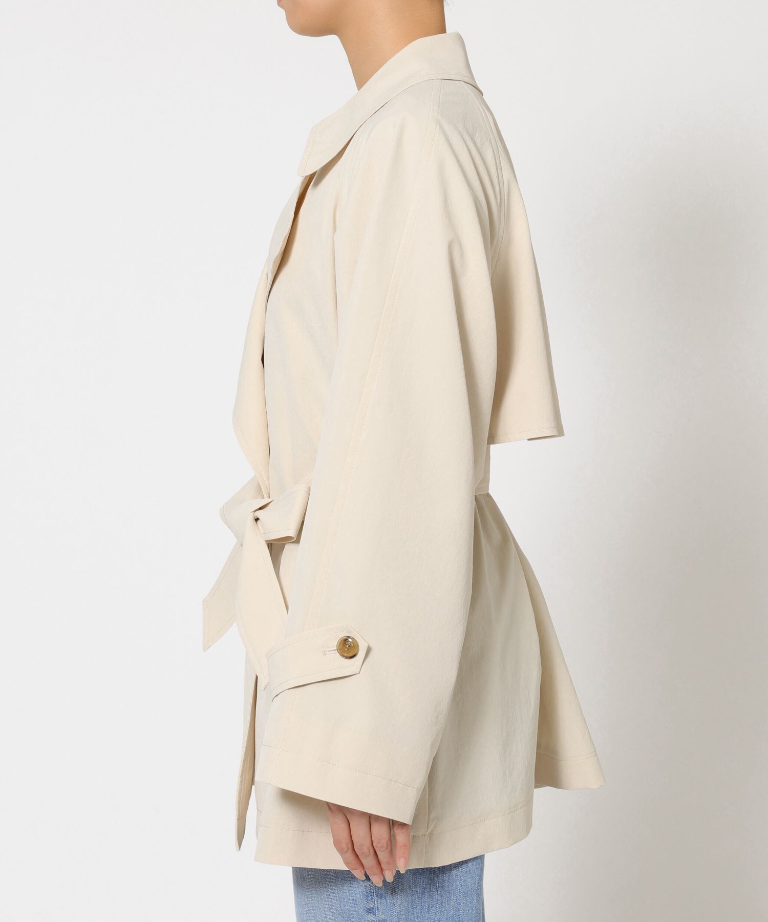 BABYLONE「【多機能素材】タイプライターショートトレンチ」|トレンチコート|