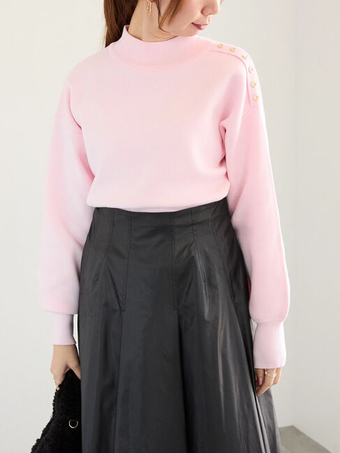 Te chichi「スタンドショルダーメタルボタンニット」|ニット・セーター|