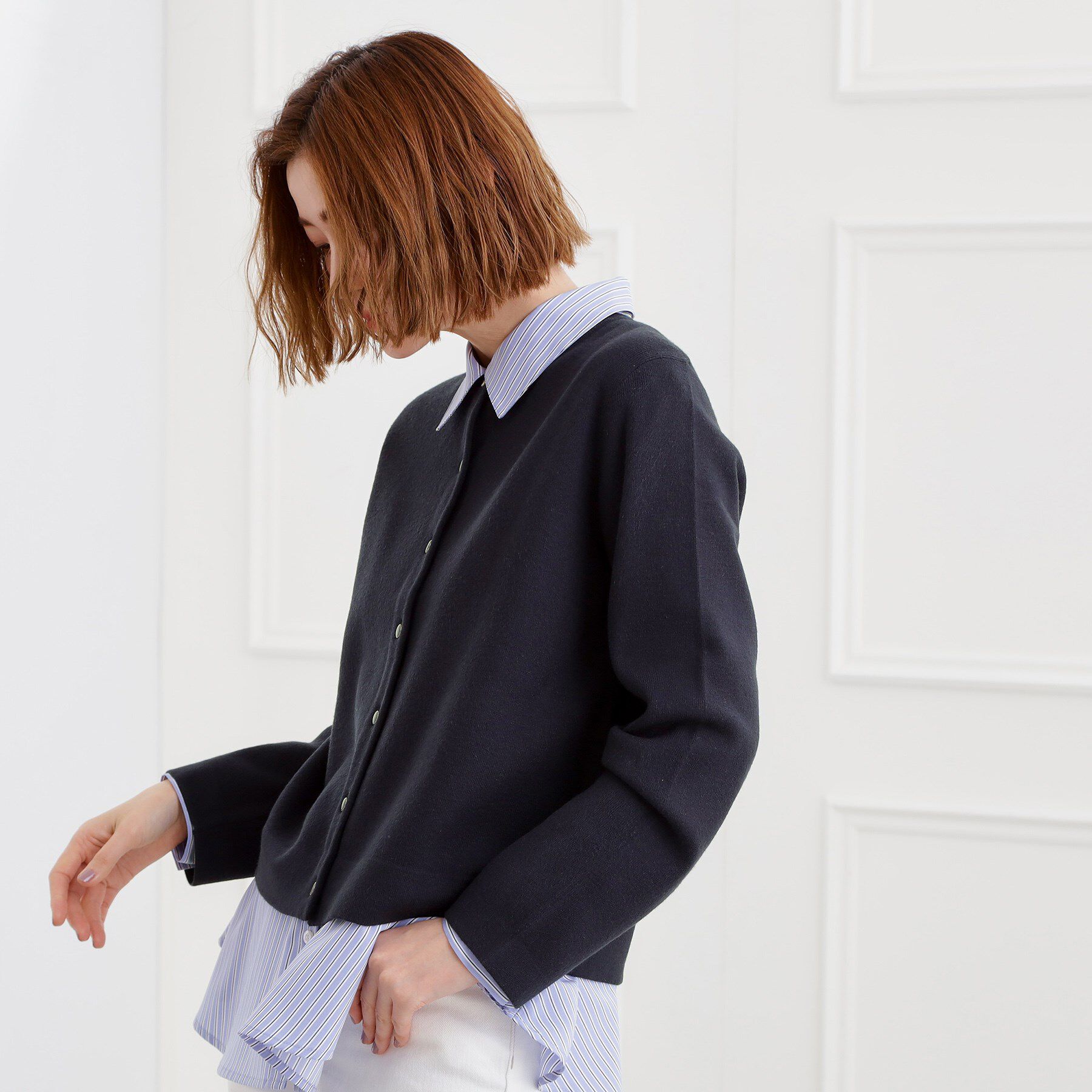 grove「【洗える】毛玉軽減クルーネックカーディガン」|カーディガン|