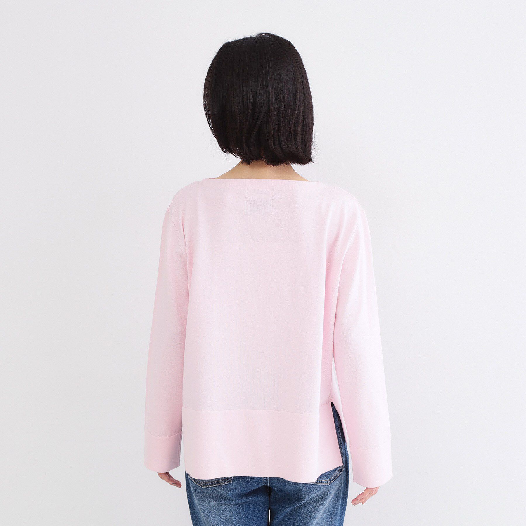 OPAQUE.CLIP「UV リラクシーボートネックニット／オーガニックコットン混【洗濯機OK】《5col》」|ニット・セーター|