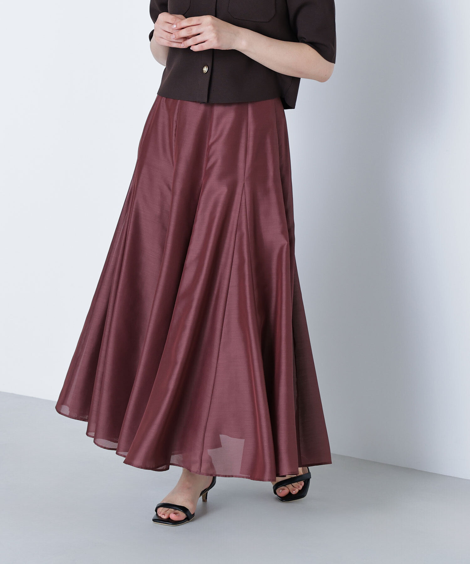  「シャイニーシアーボイルスカート」|スカート|マロンブラウ 1