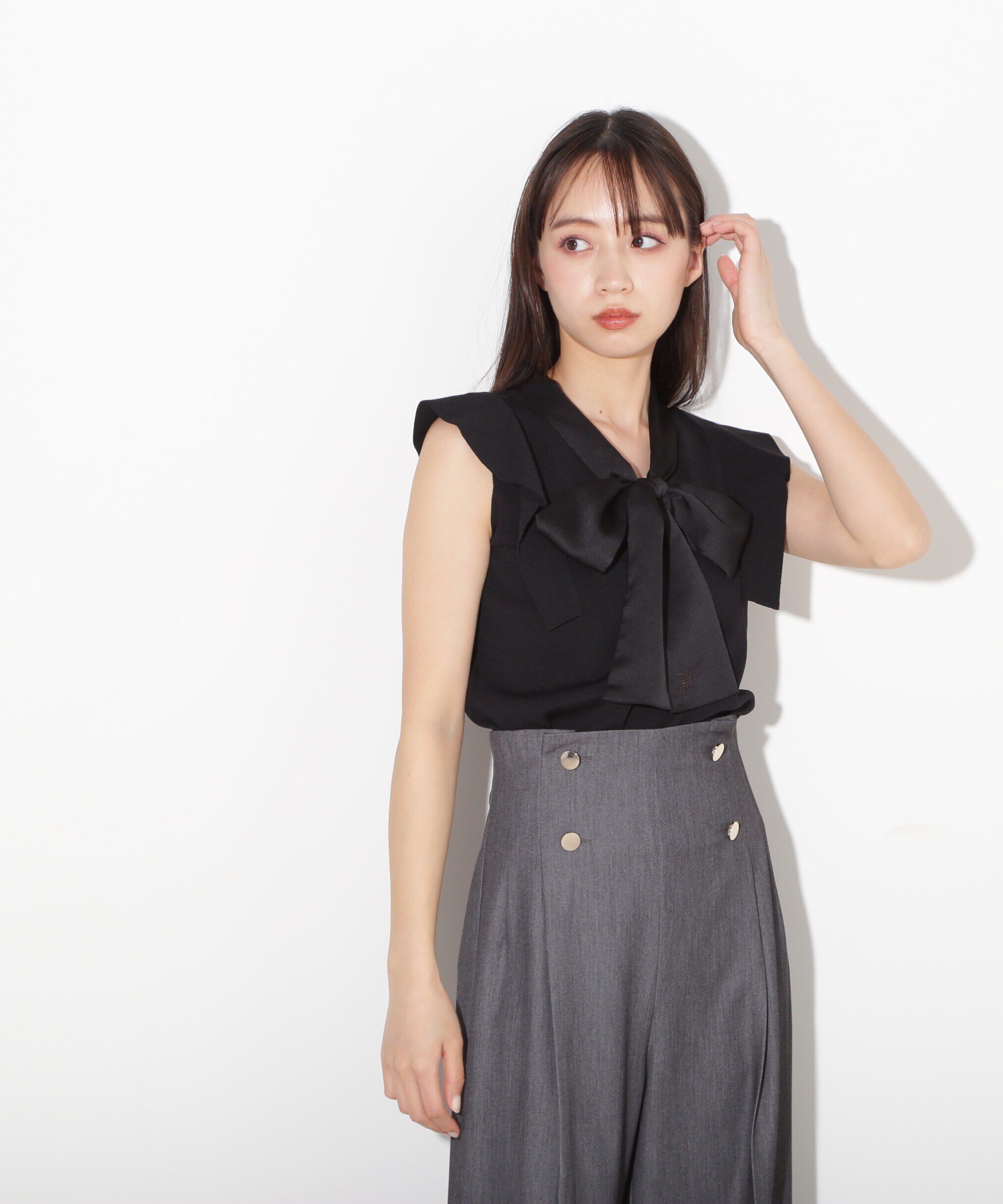  「サテンボウタイニットトップス」|ニット・セーター|