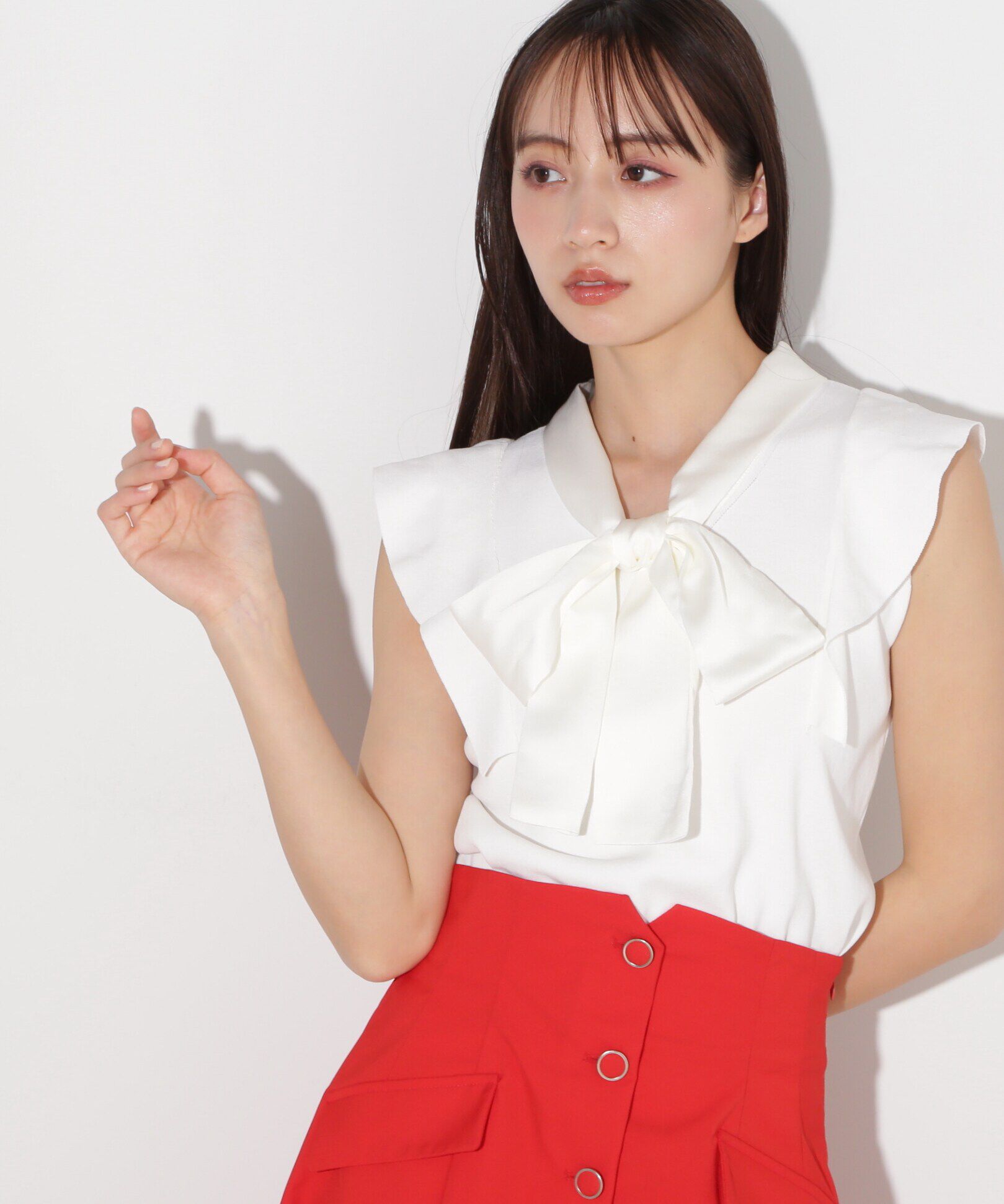  「サテンボウタイニットトップス」|ニット・セーター|