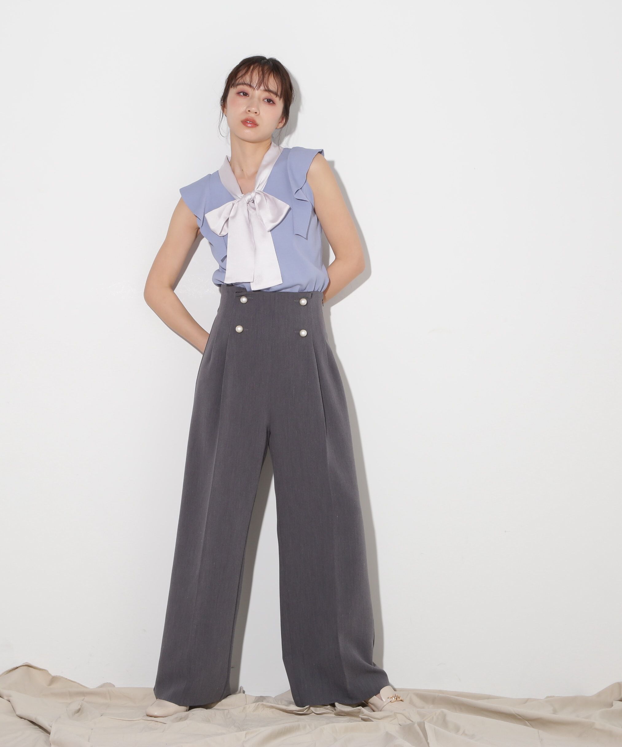  「サテンボウタイニットトップス」|ニット・セーター|