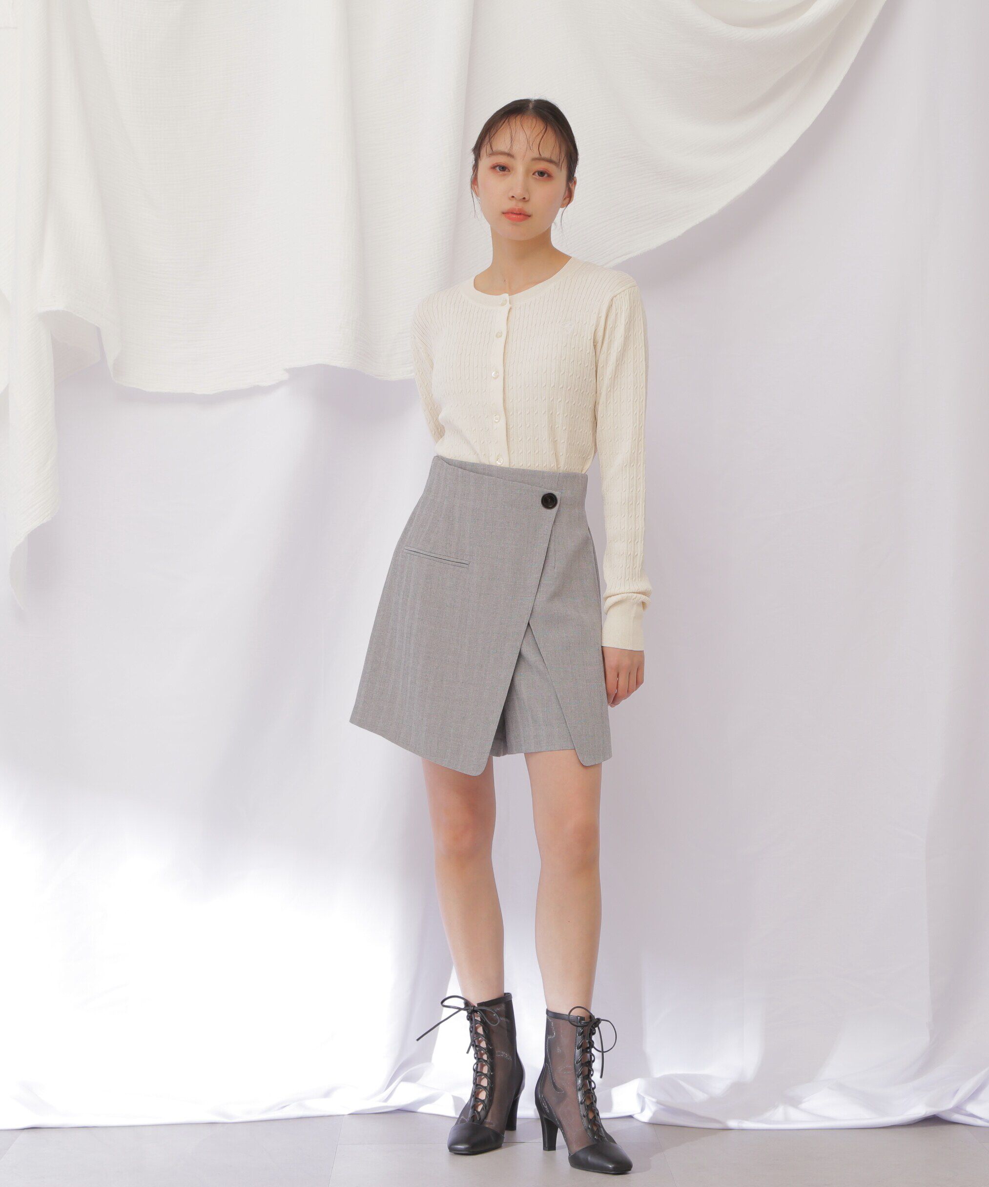  「ベーシックミニケーブルリブカーディガン」|ニット・セーター|