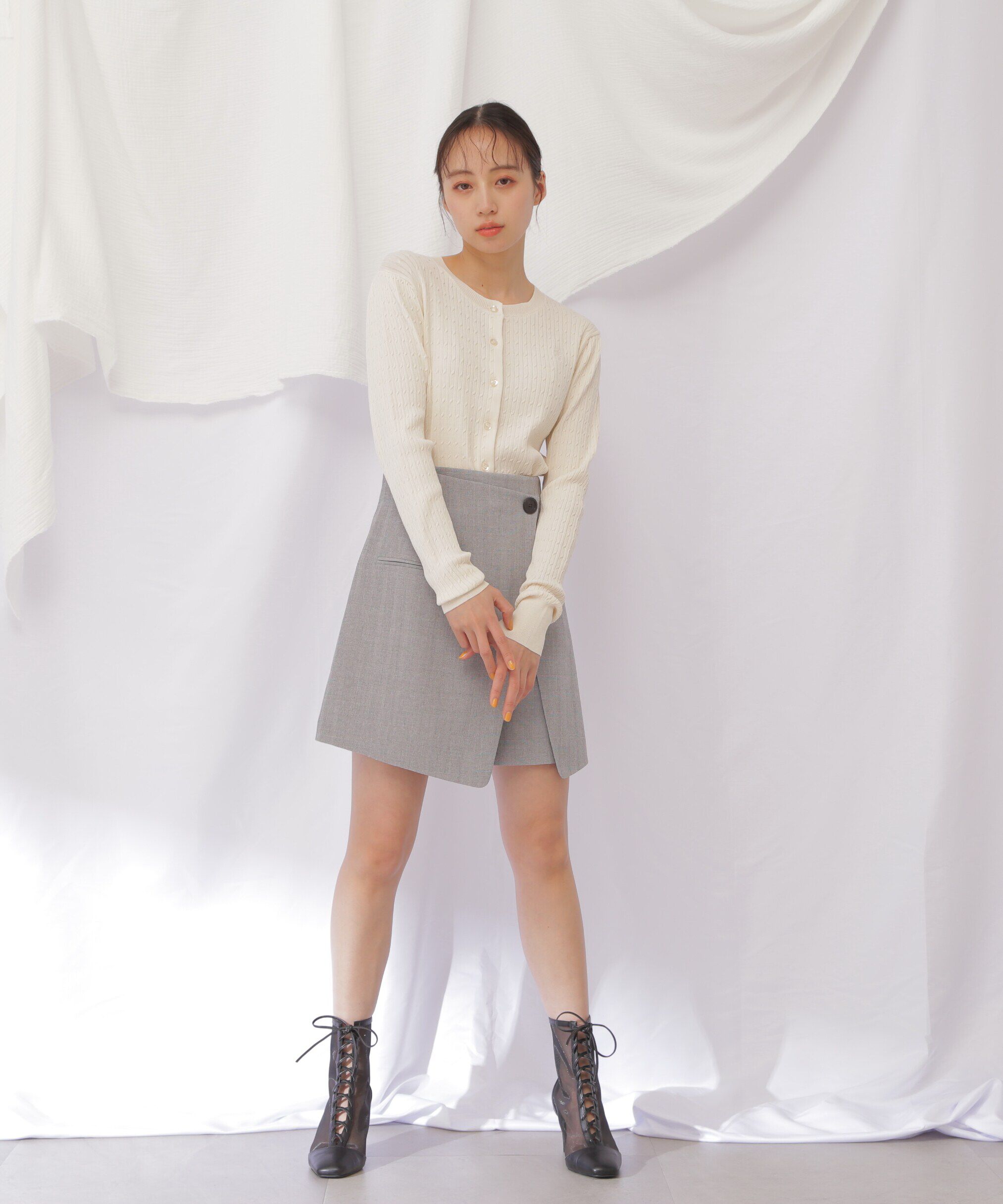  「ベーシックミニケーブルリブカーディガン」|ニット・セーター|