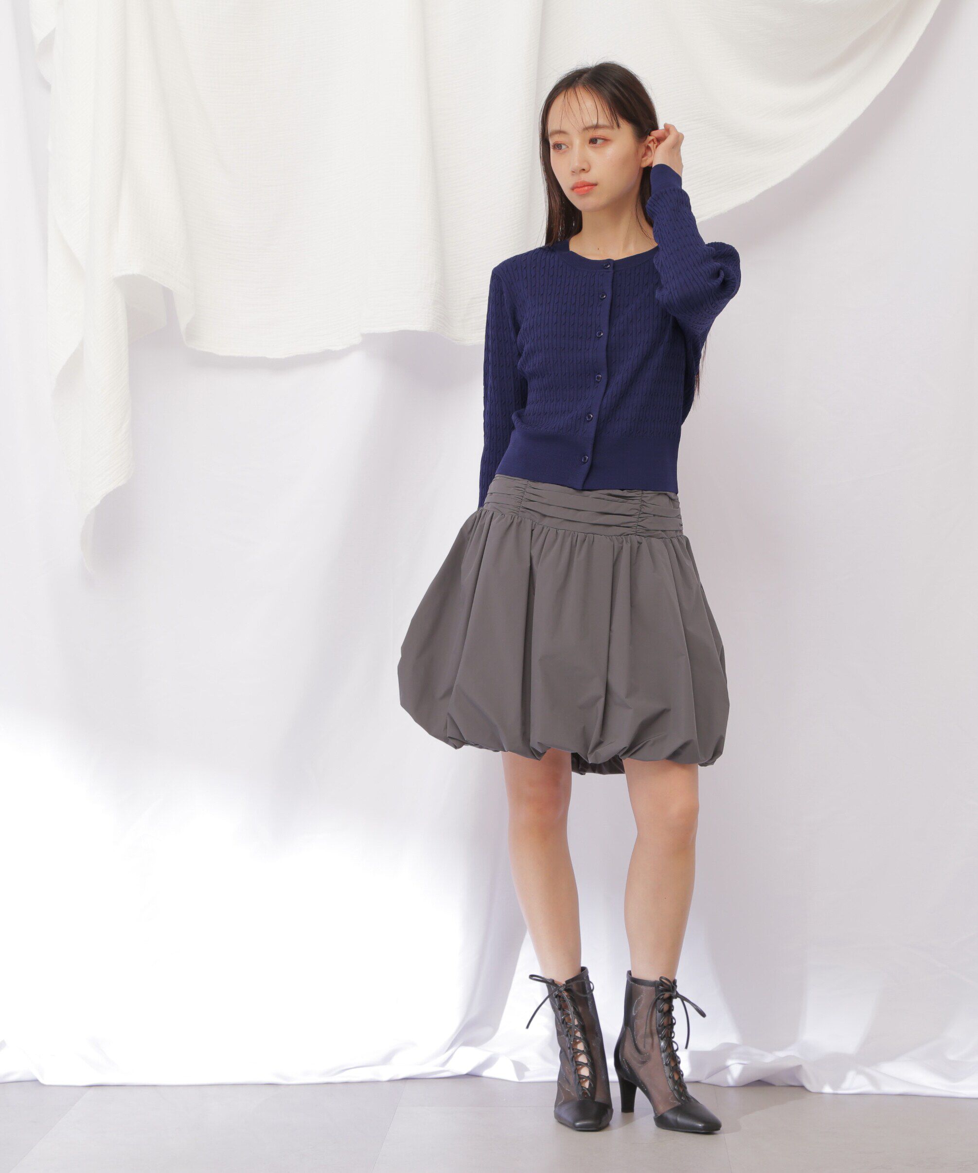  「ベーシックミニケーブルリブカーディガン」|ニット・セーター|