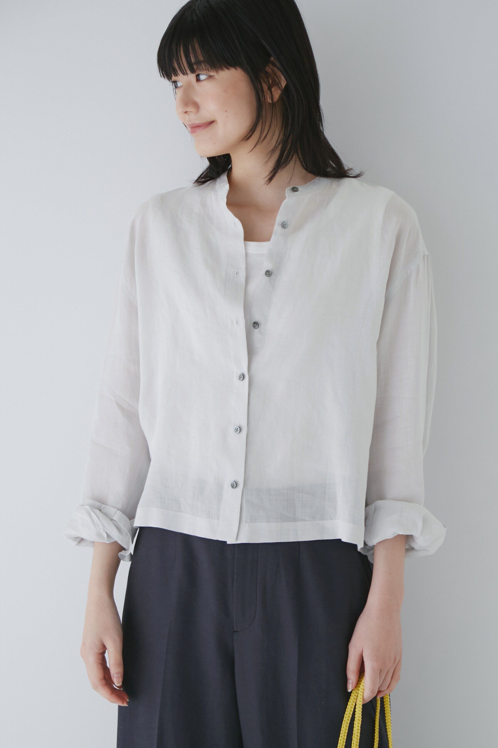  「◆１６０／１ラミーブラウス」|シャツ・ブラウス|グレー