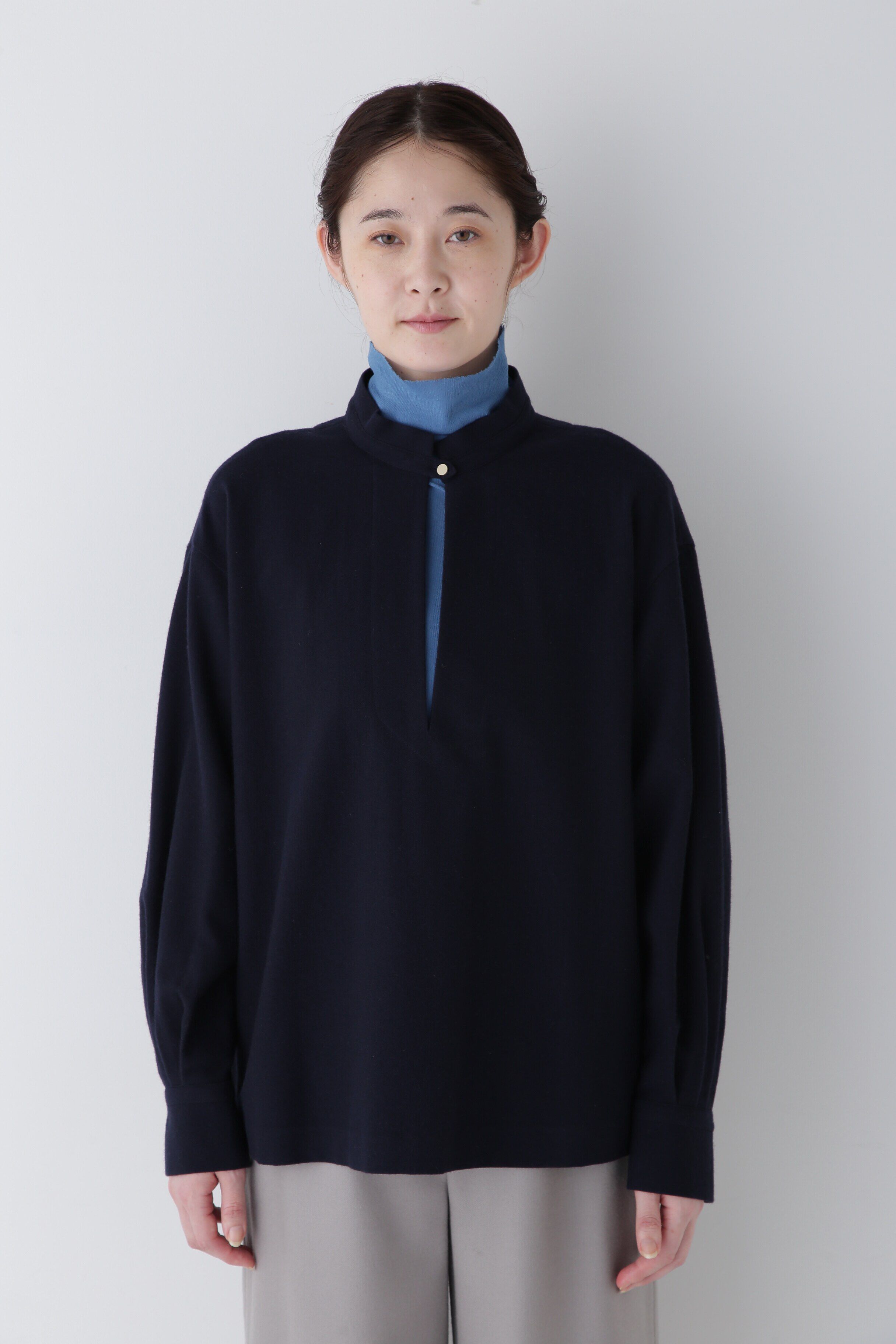  「◆セミ梳毛ツイルブラウス」|シャツ・ブラウス|