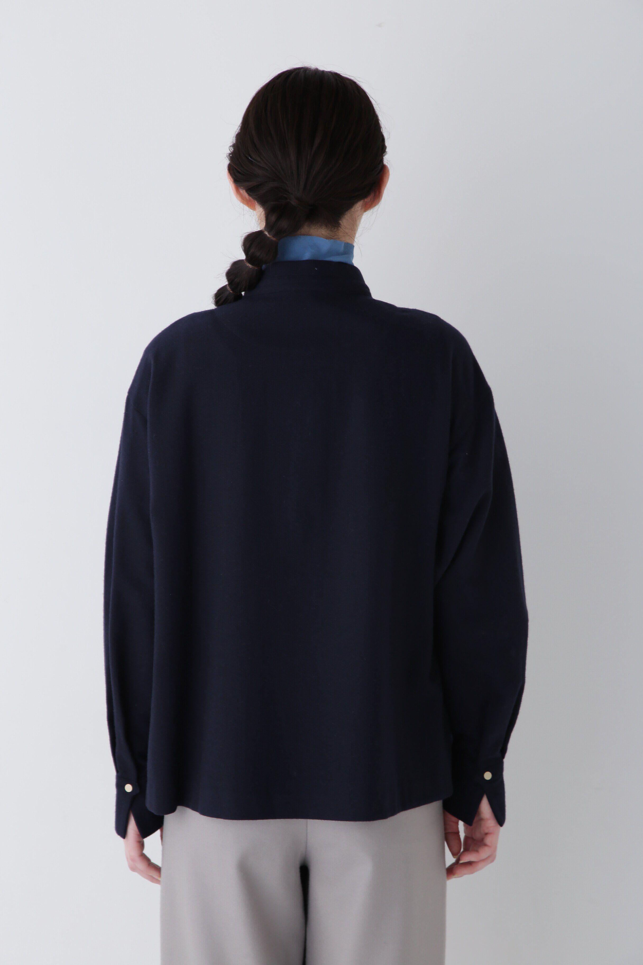  「◆セミ梳毛ツイルブラウス」|シャツ・ブラウス|