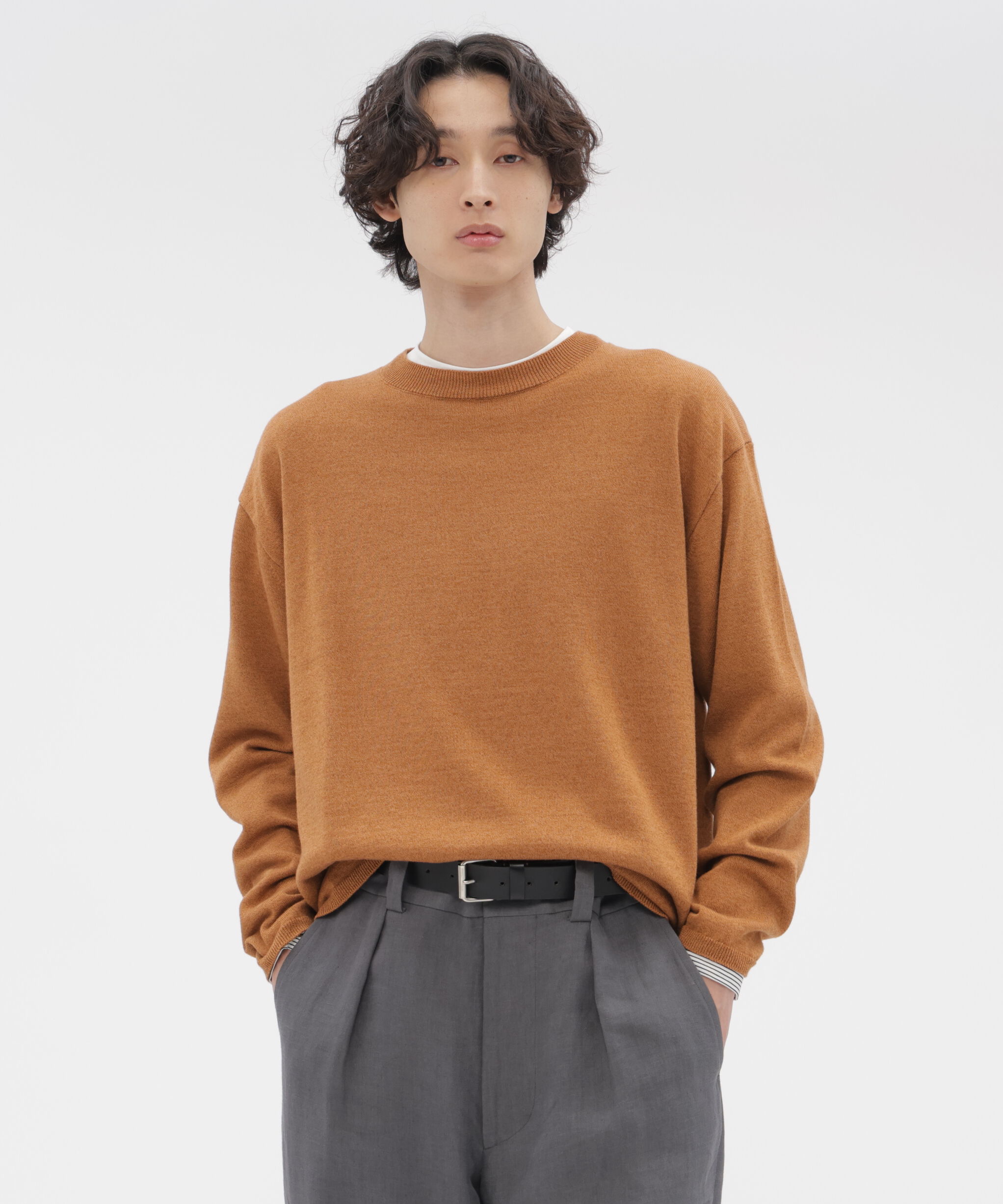 MARGARET HOWELL「MERINO COTTON TWIST KNITWEAR」|ニット・セーター|TAN1