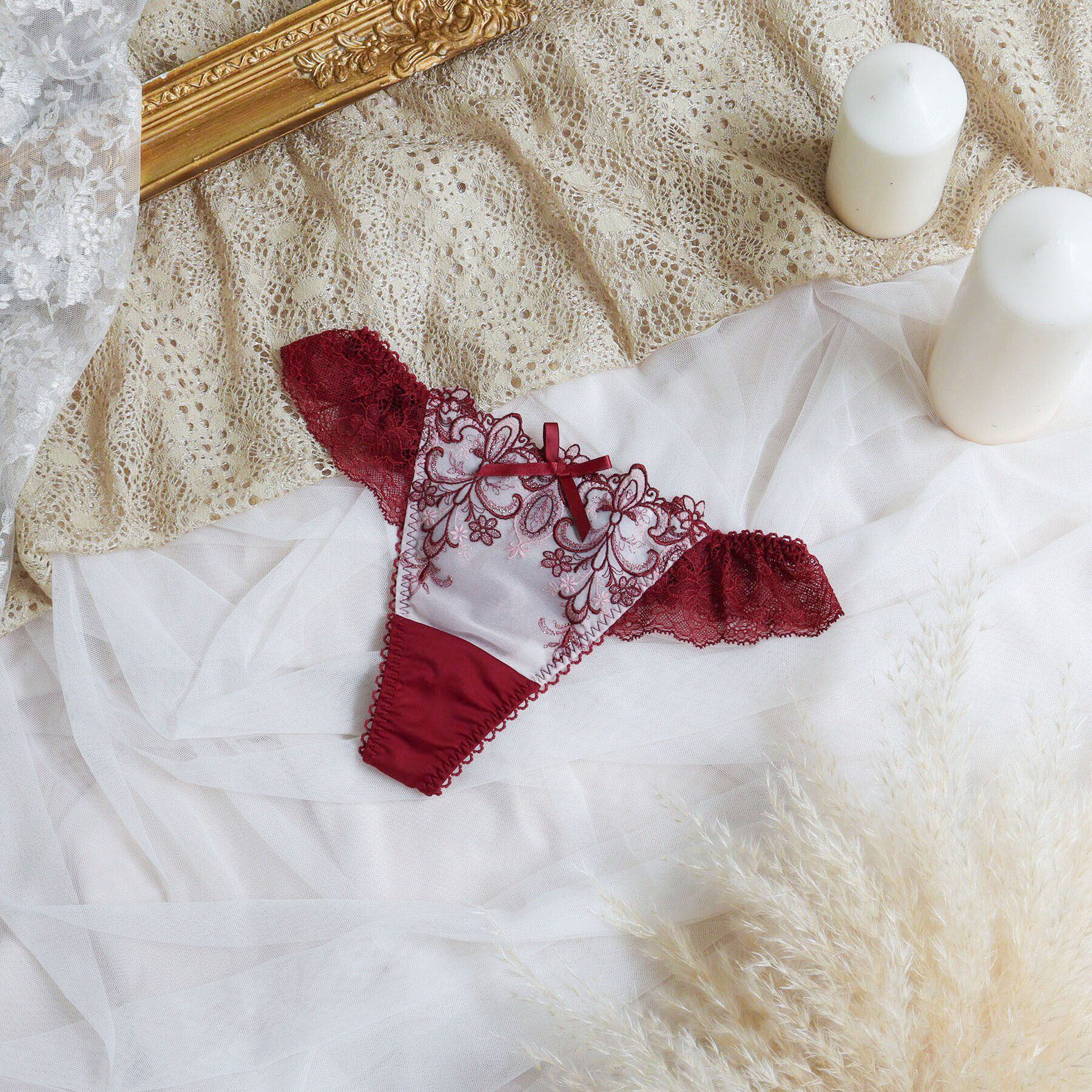 Risa Magli「スカイラー Tバックショーツ」|インナー|ボルドー(064)