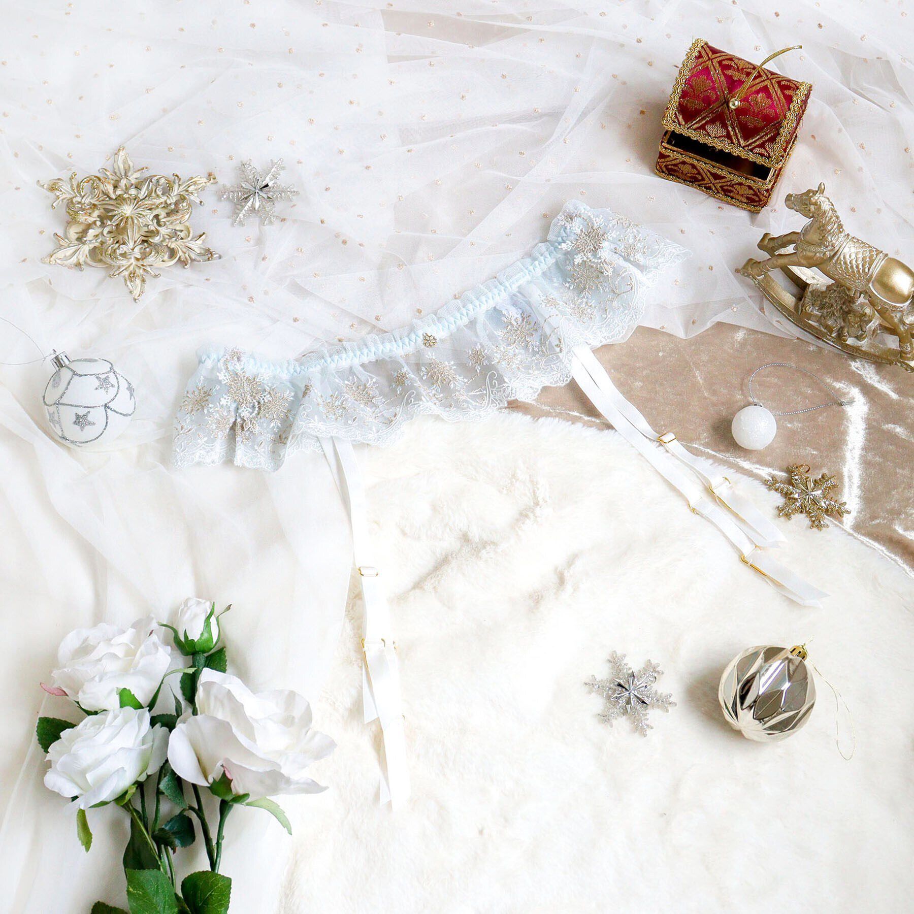 Risa Magli「グレッタ ガーターベルト」|インナー|サックスブルー(09