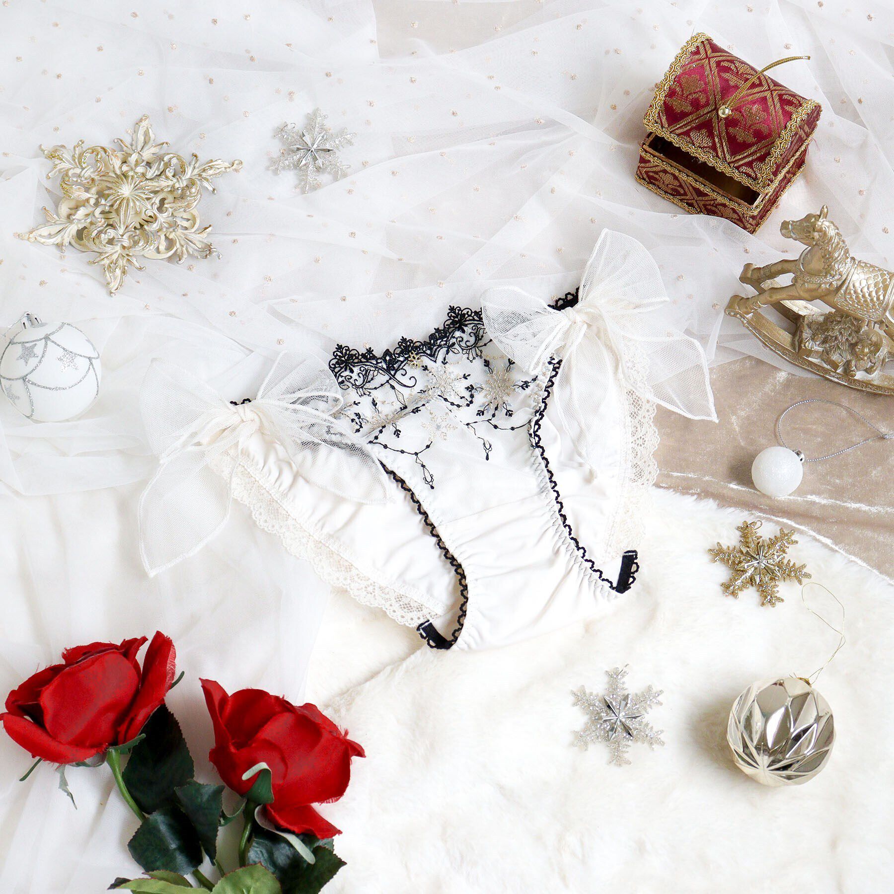 Risa Magli「グレッタ リボンショーツ」|インナー|アイボリー(004)