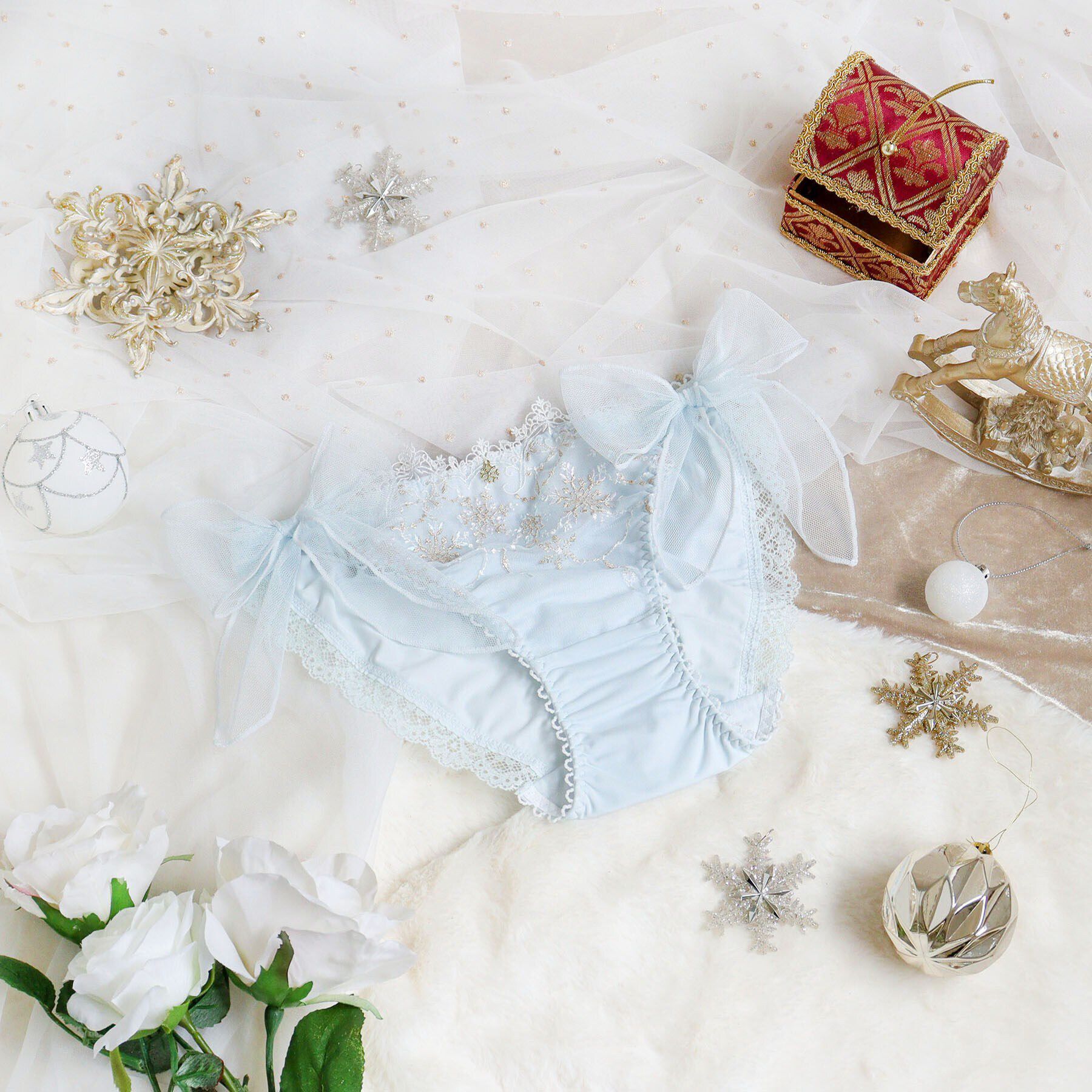 Risa Magli「グレッタ リボンショーツ」|インナー|サックスブルー(09