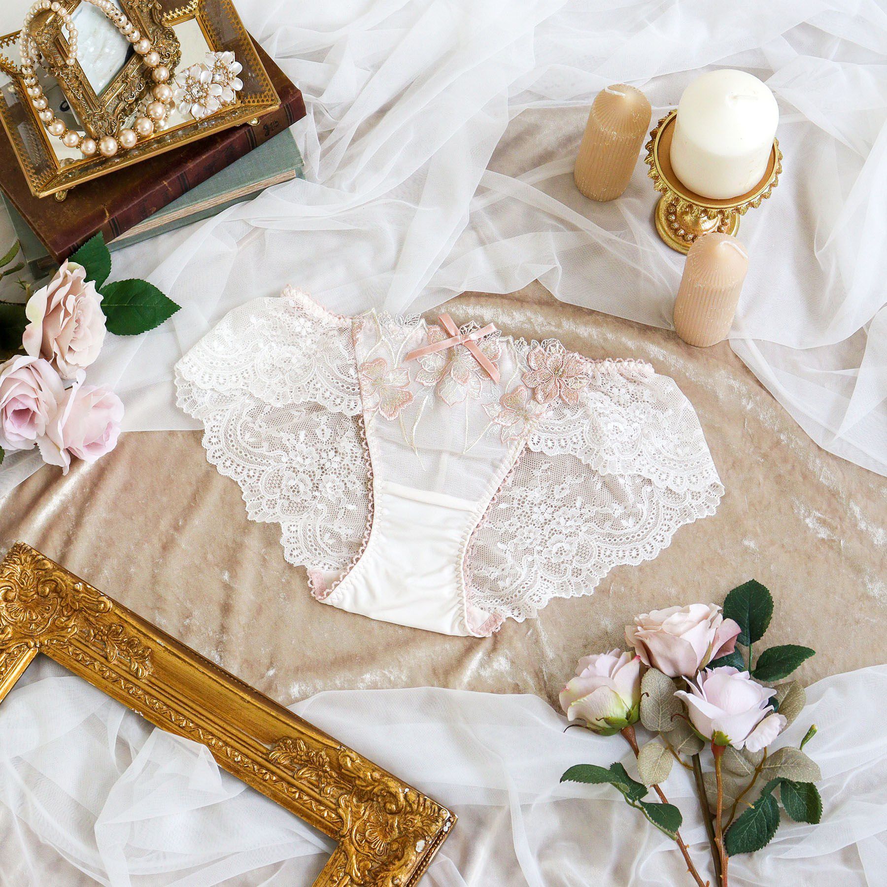 Risa Magli「アデリーノ レースショーツ」|インナー|ピンク(071)