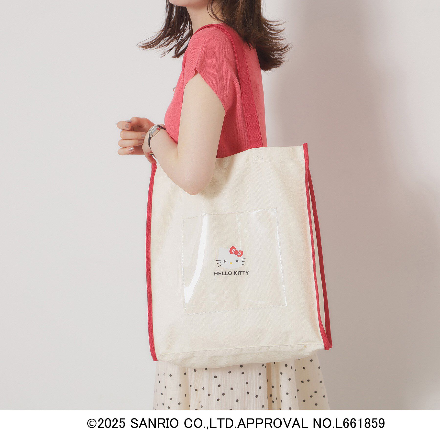 ITS&rsquo;DEMO「＜サンリオキャラクターズ＞クリアポケットトート【A4対応】」|トートバッグ|ハローキティ(062