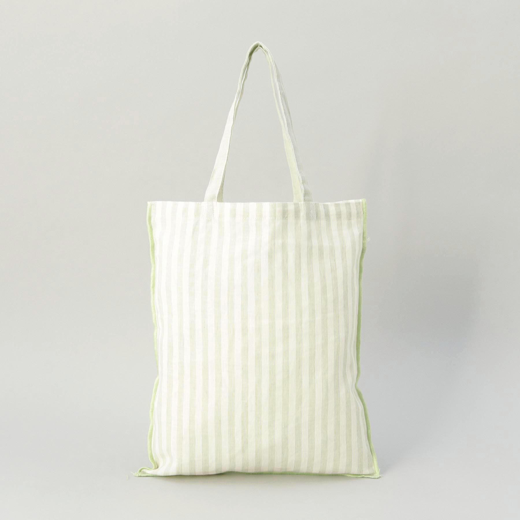 212 KITCHEN STORE「ブロックストライプ リネンコットン エコバッグ LGR ＜212Kオリジナル ＞」|その他|その他