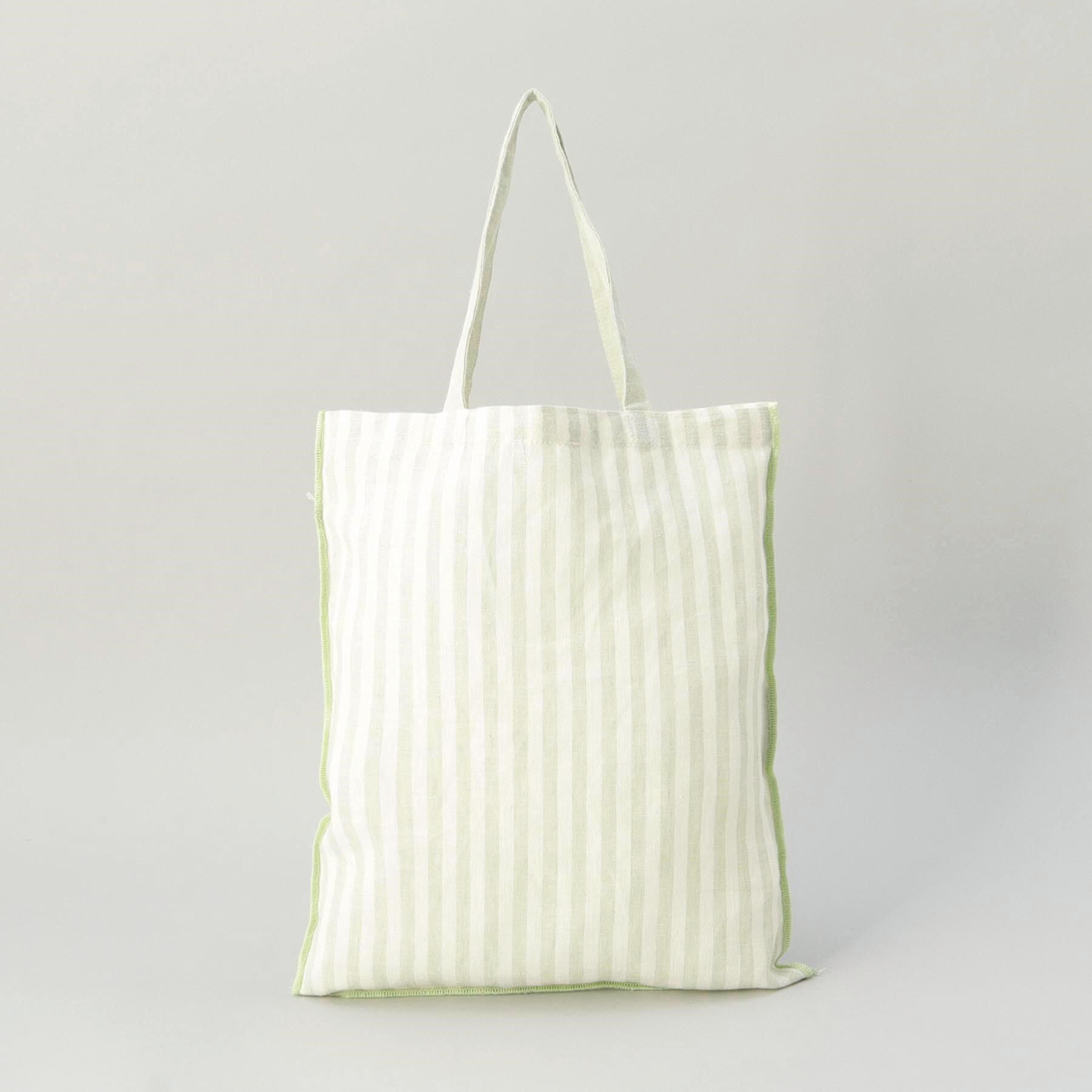 212 KITCHEN STORE「ブロックストライプ リネンコットン エコバッグ LGR ＜212Kオリジナル ＞」|その他|