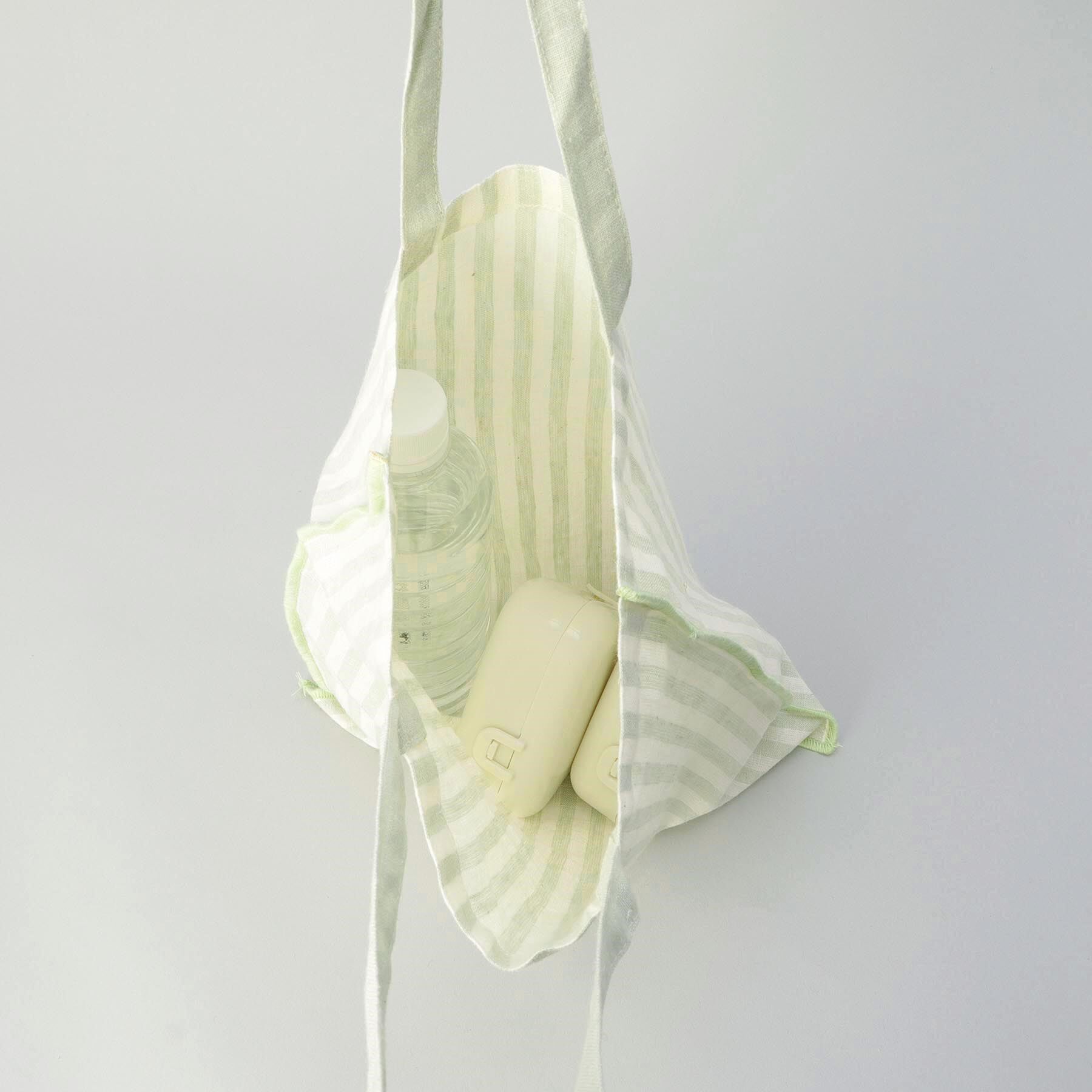 212 KITCHEN STORE「ブロックストライプ リネンコットン エコバッグ LGR ＜212Kオリジナル ＞」|その他|