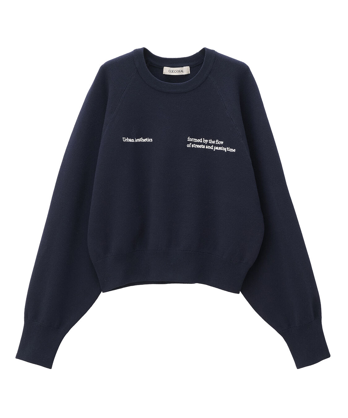 COCO DEAL「刺繍ロゴスウェットニット」|ニット・セーター|ネイビー