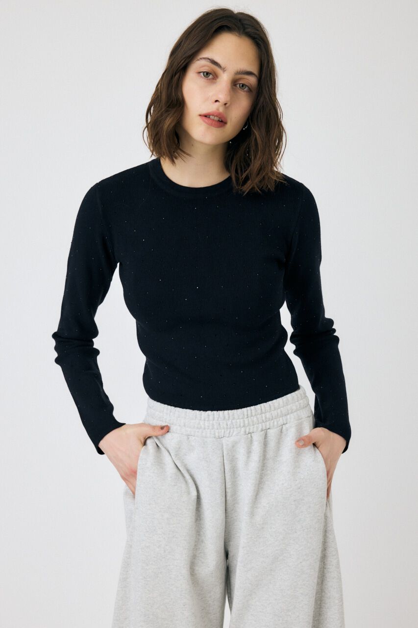 MOUSSY「RHINESTONE ニットトップス」|ニット・セーター|