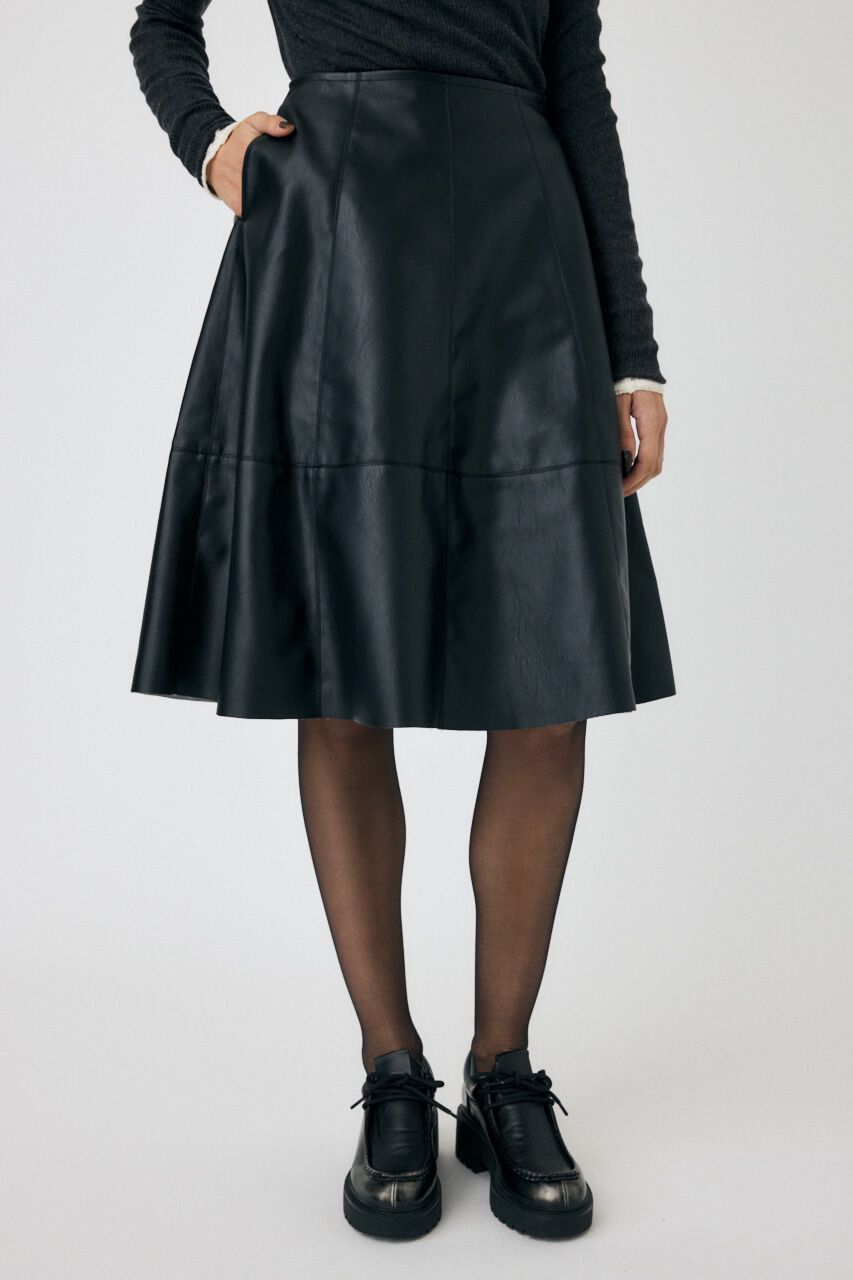 MOUSSY「F/LEATHER フレアスカート」|スカート|