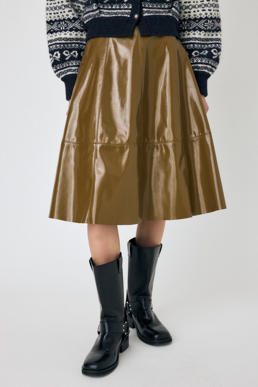 MOUSSY「F/LEATHER フレアスカート」|スカート|