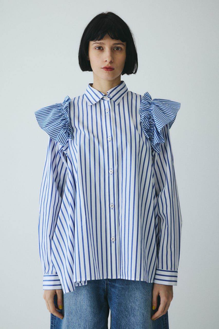 HeRIN.CYE「［予約］Frill sleeve shirt」|シャツ・ブラウス|柄BLU5