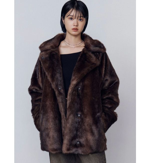 EMODA「ミディフェイクファーコート」|ダウン|