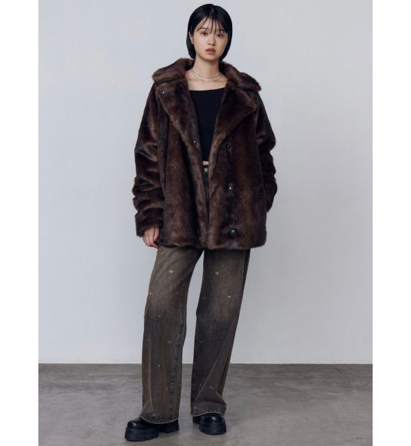 EMODA「ミディフェイクファーコート」|ダウン|