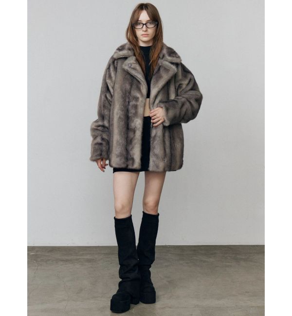 EMODA「ミディフェイクファーコート」|ダウン|