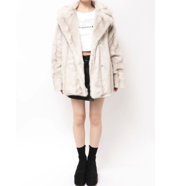 EMODA「ミディフェイクファーコート」|ダウン|