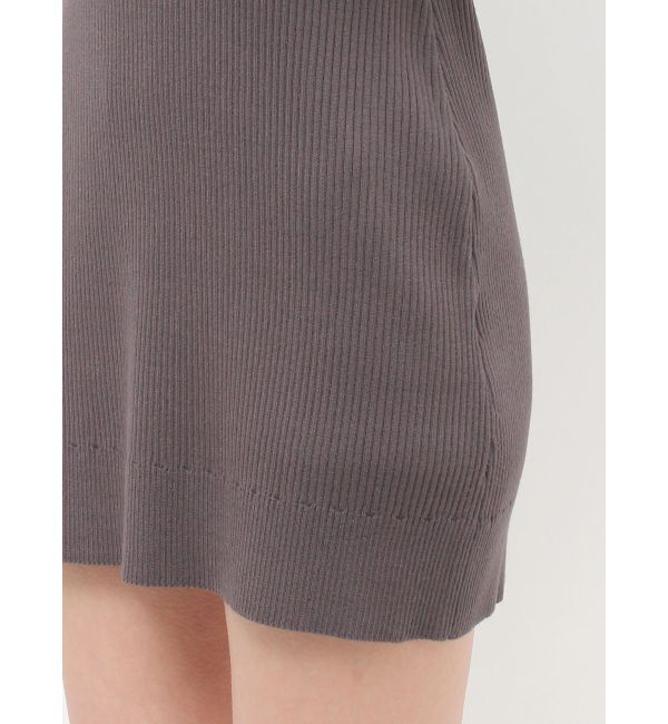 MERCURYDUO「異素材プリーツオフショルミニニットワンピース」|ワンピース|