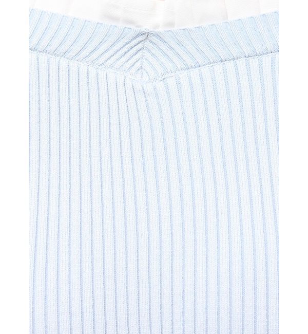 MERCURYDUO「異素材プリーツオフショルミニニットワンピース」|ワンピース|