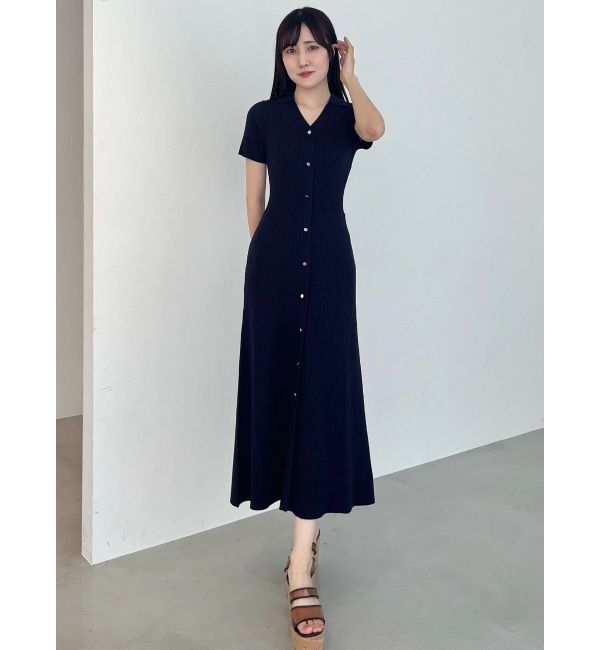 MERCURYDUO「ワイドリブスキッパーニットワンピース」|ワンピース|