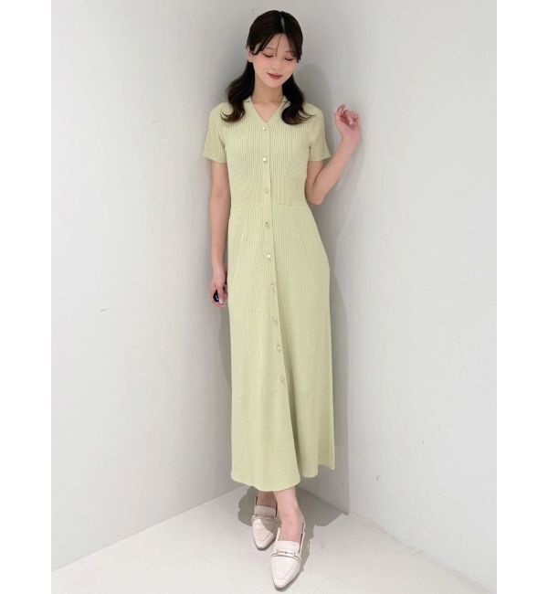 MERCURYDUO「ワイドリブスキッパーニットワンピース」|ワンピース|