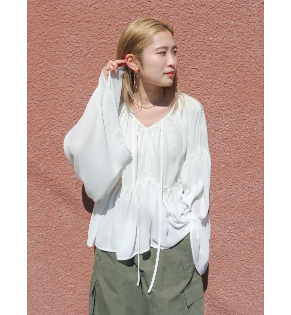 Ungrid「【ルミネ・RC限定】ギャザーボリュームショートブラウス」|シャツ・ブラウス|