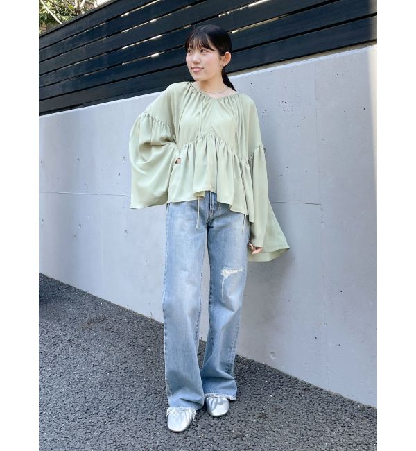 Ungrid「【ルミネ・RC限定】ギャザーボリュームショートブラウス」|シャツ・ブラウス|