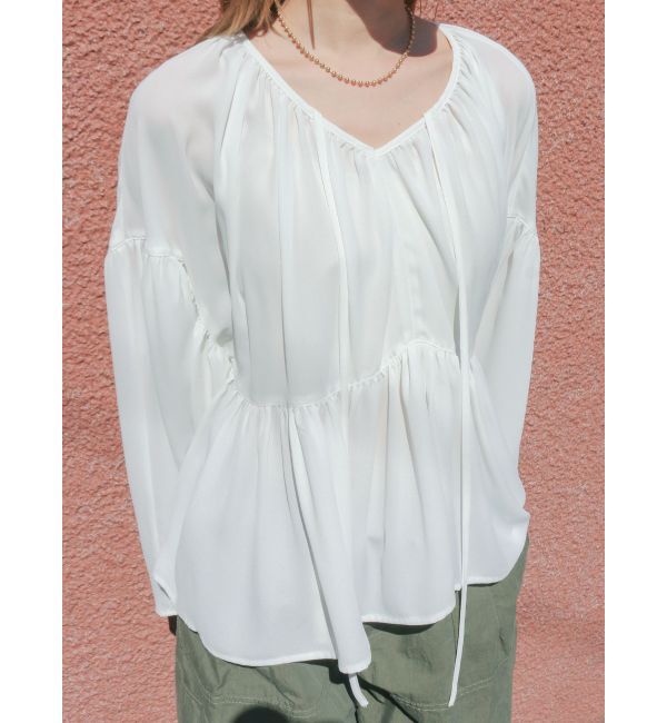 Ungrid「【ルミネ・RC限定】ギャザーボリュームショートブラウス」|シャツ・ブラウス|