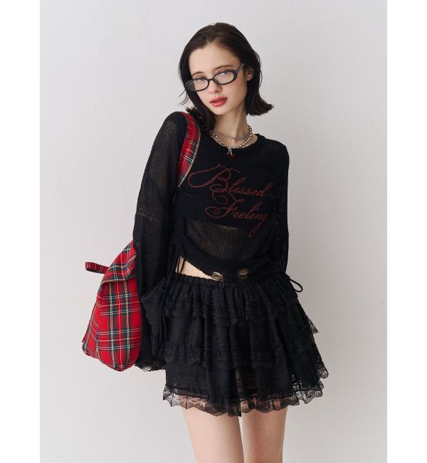 jouetie「シアーギャザーロゴニット」|ニット・セーター|