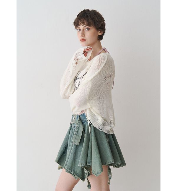 jouetie「シアーギャザーロゴニット」|ニット・セーター|